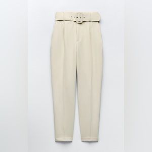 Zara Tailored Pant with Fabric Covered Belt